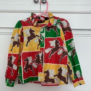 Mini Rodini Colorful Horse Print Blouse 3-5 years